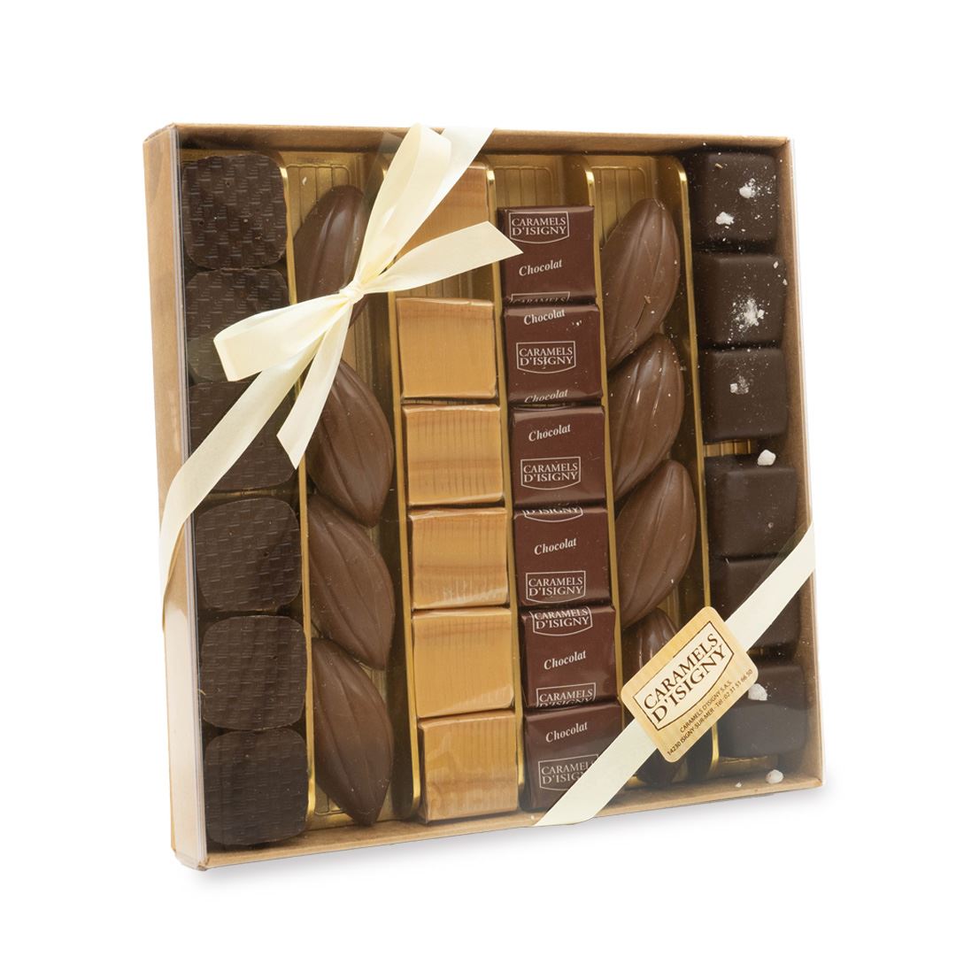 Boîte assortiment chocolats et caramels - 315g